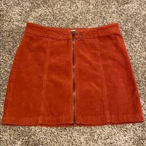Corduroy Burnt Orange Mini Skirt